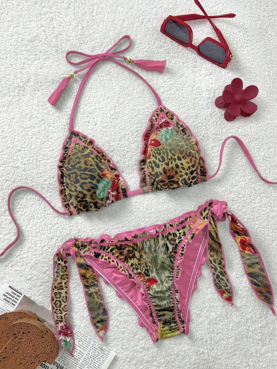 dwuczęściowy strój kąpielowy animal print 