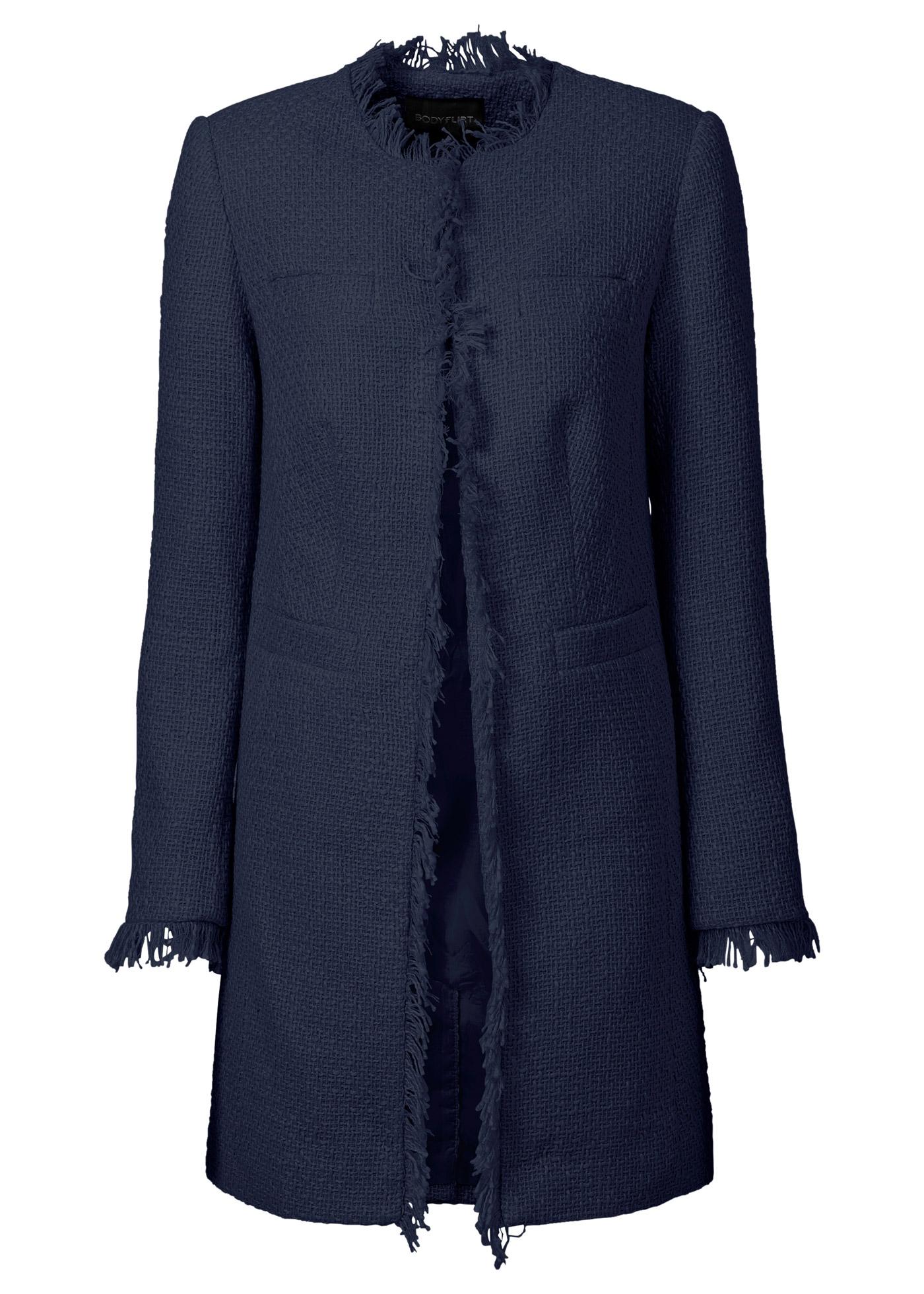 GRANATOWY PŁASZCZ TWEED