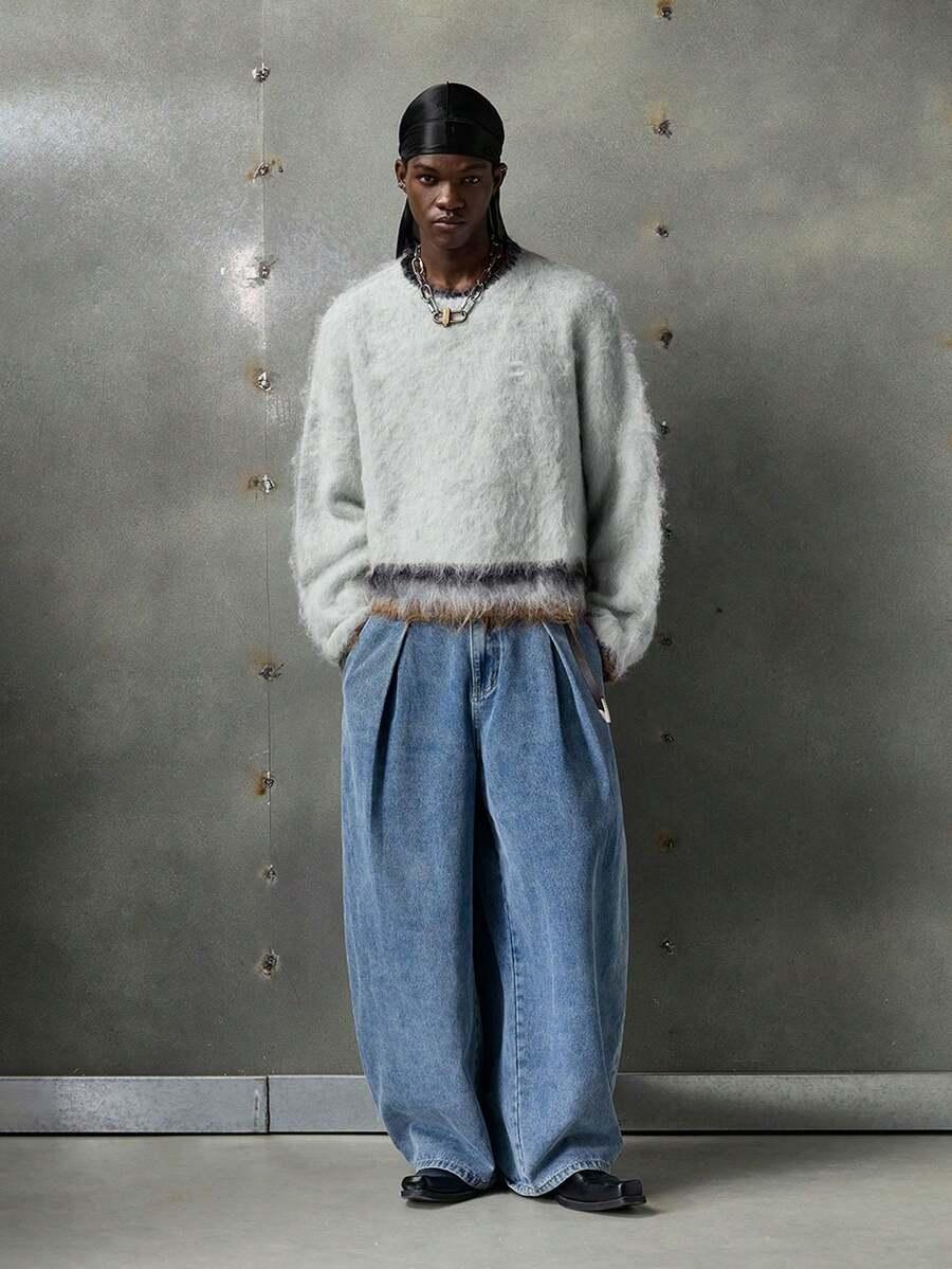 SWETER MĘSKI LUŹNY I SWOBODNY STYL