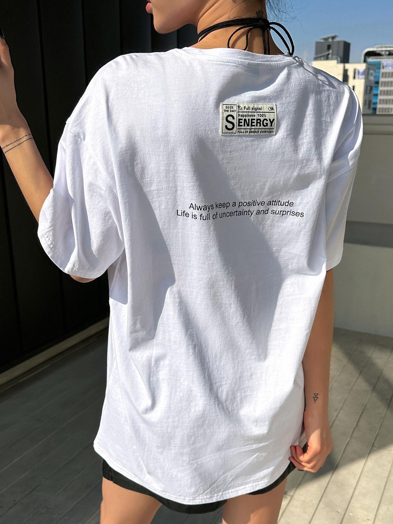 BIAŁY T-SHIRT OKRĄGŁY DEKOLT