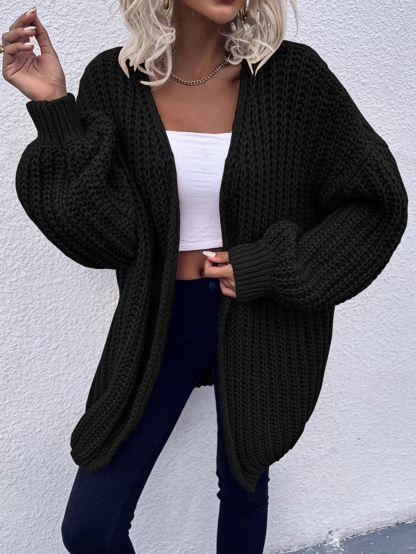 CZARNY SWETER KARDIGAN