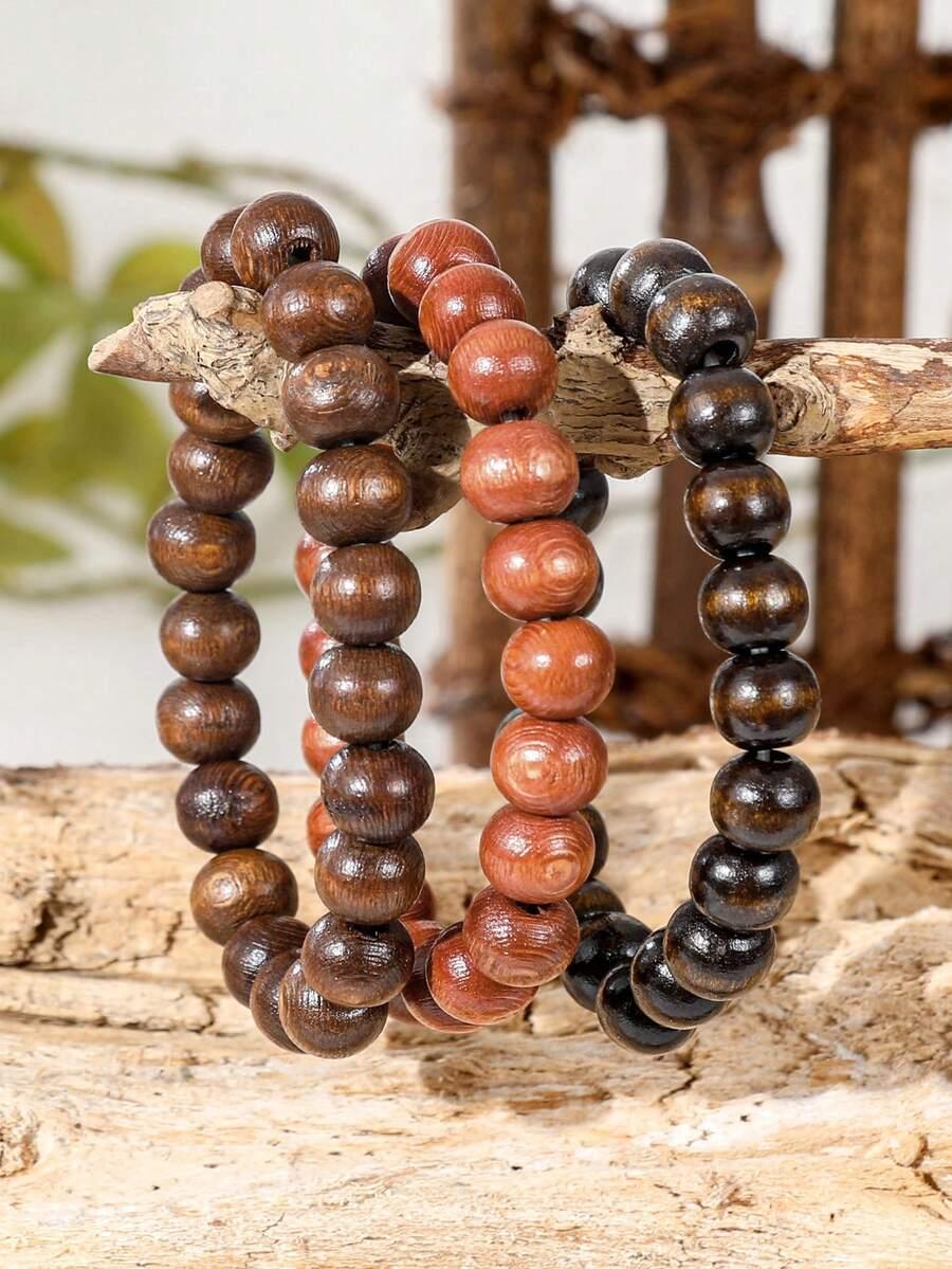 brązowe bransoletki 3-pack