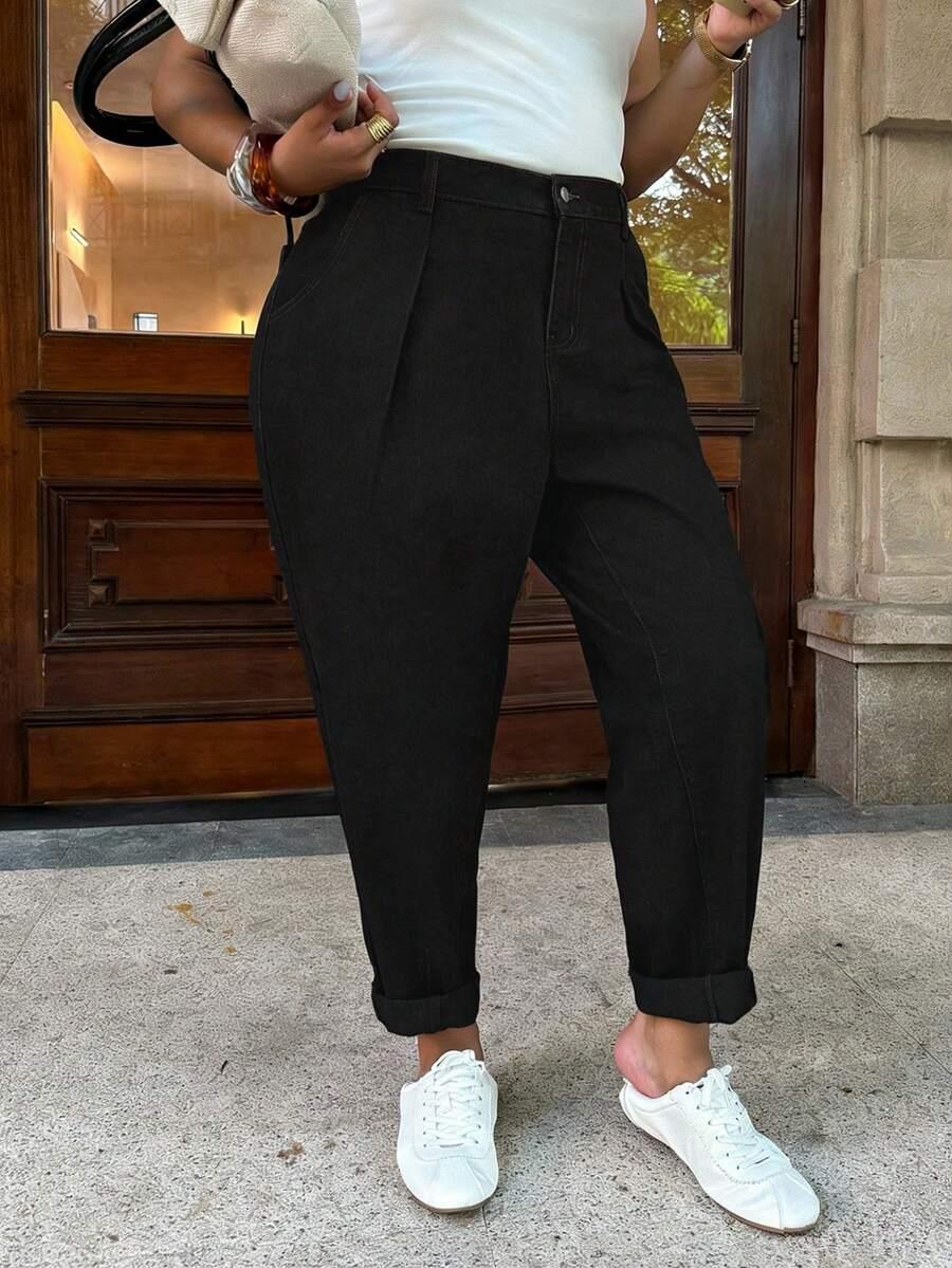 CZARNE SPODNIE JEANS