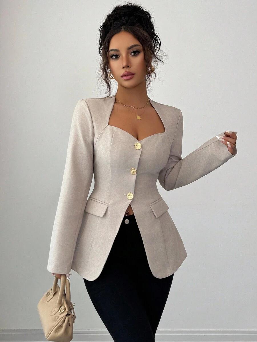 BEŻOWA MARYNARKA GUZIKI