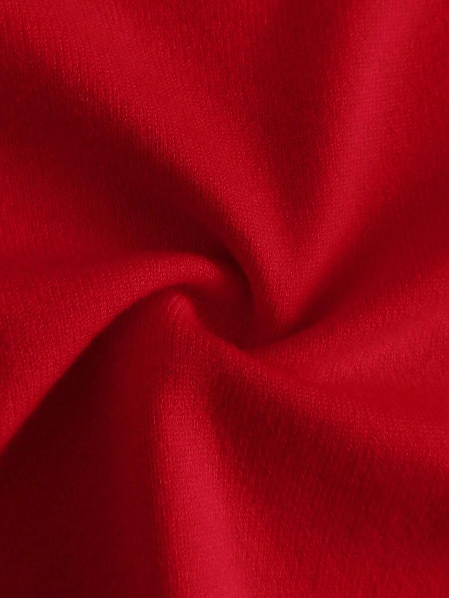 CZERWONY SWETER DZIANINA 