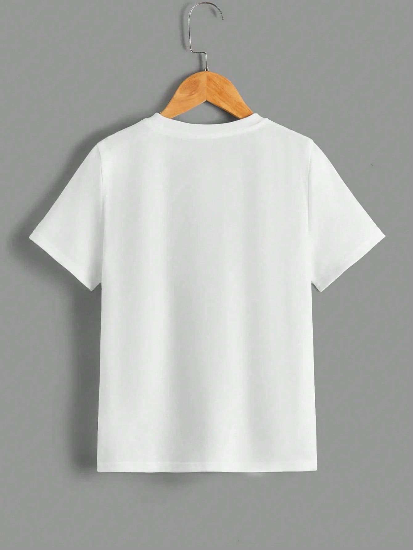 klasyczny biały t-shirt okrągły dekolt basic