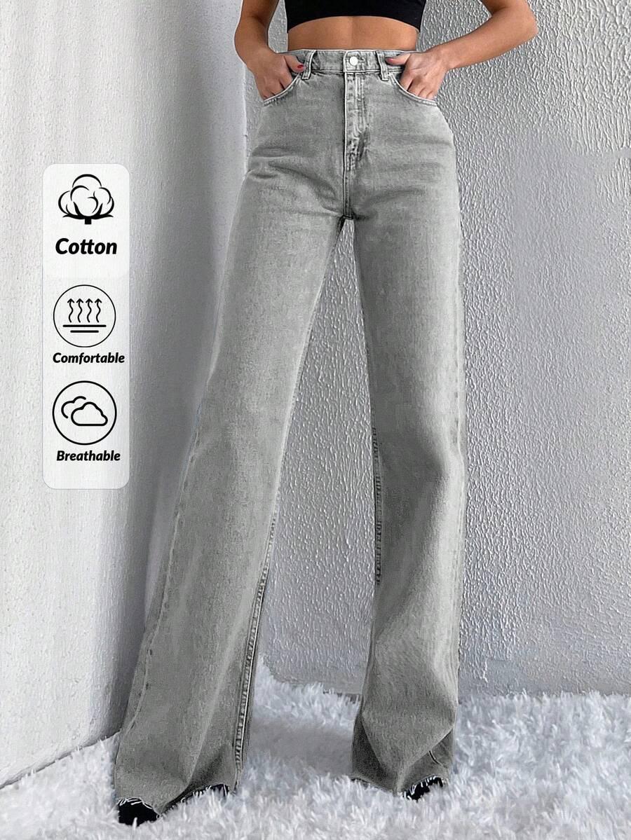 SZARE SPODNIE JEANS