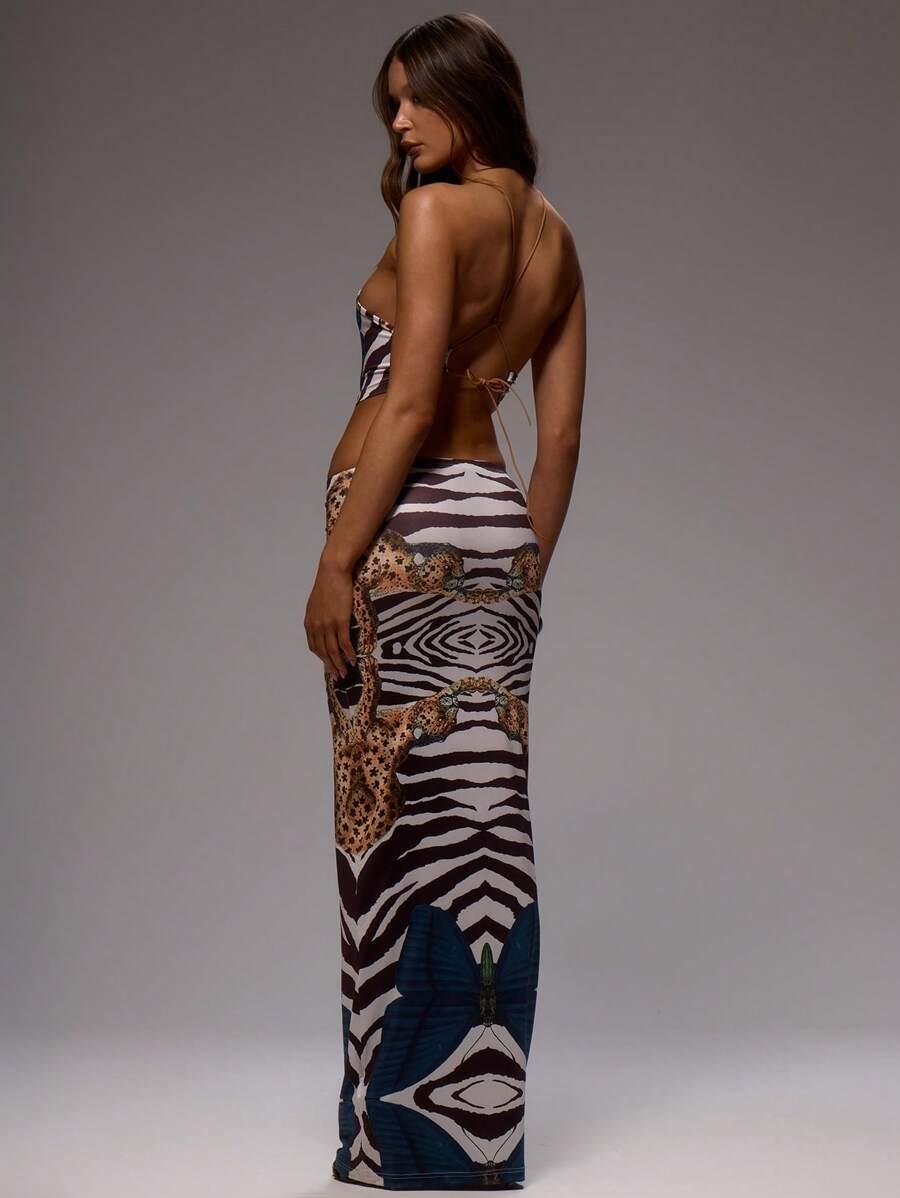MAXI SUKIENKA ANIMAL PRINT