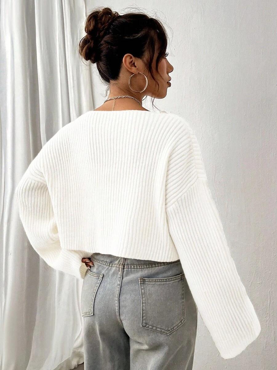 ECRU SWETER V-NECK