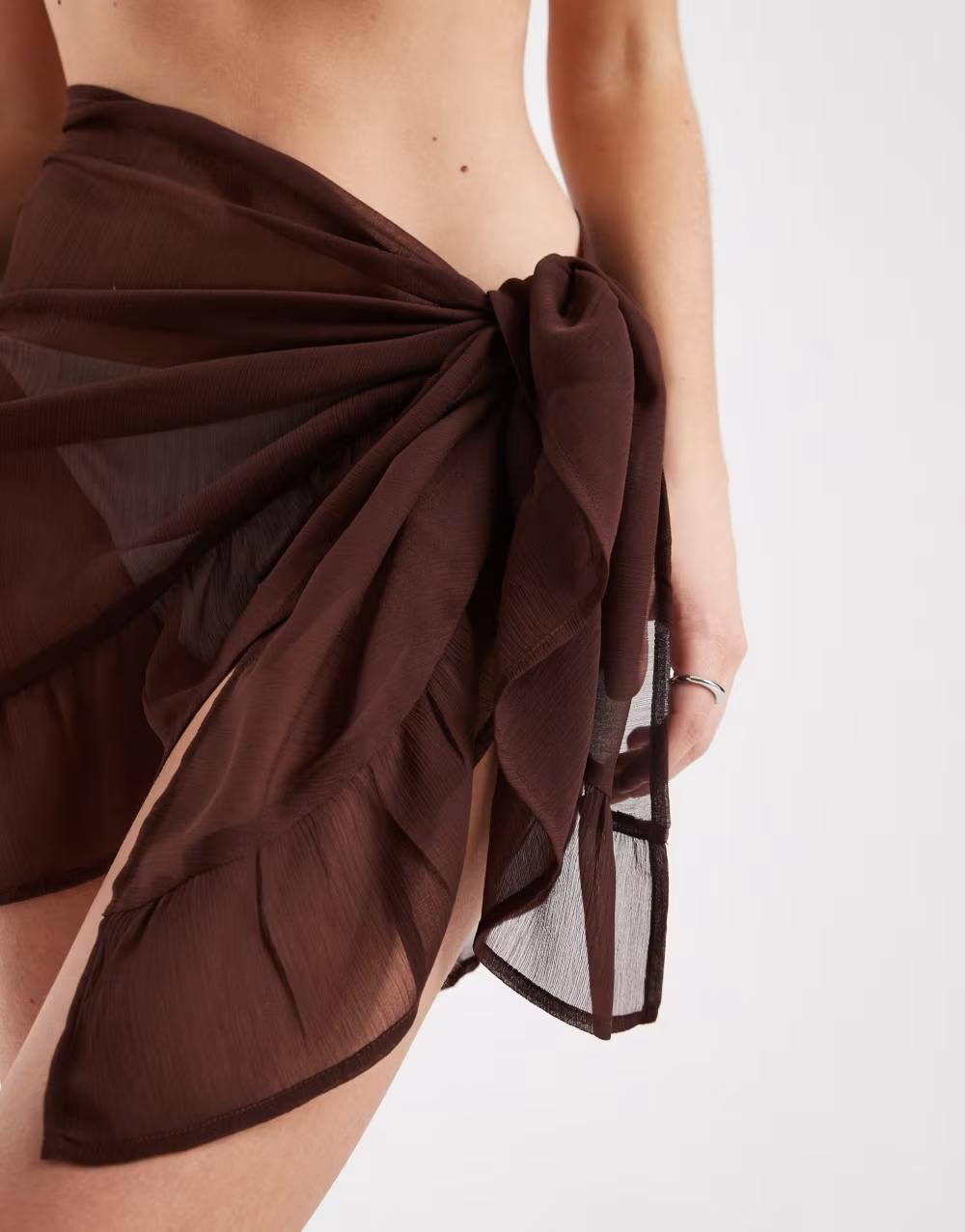BRĄZOWY MIN SARONG FALBANA