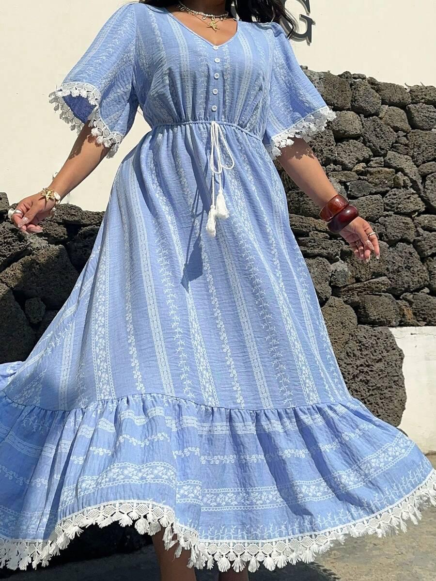 NIEBIESKA MAXI SUKIENKA