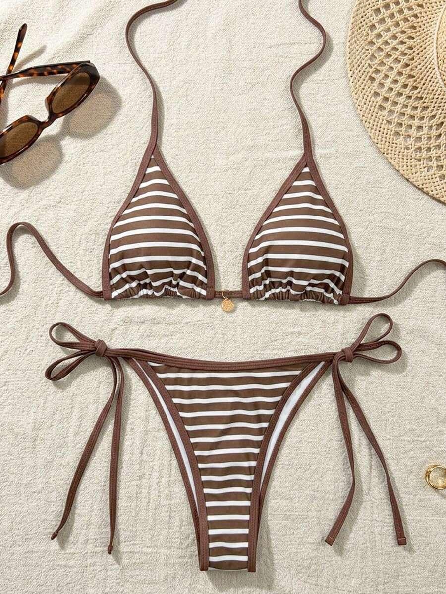 KOMPLET BIKINI WIĄZANY W PASKI