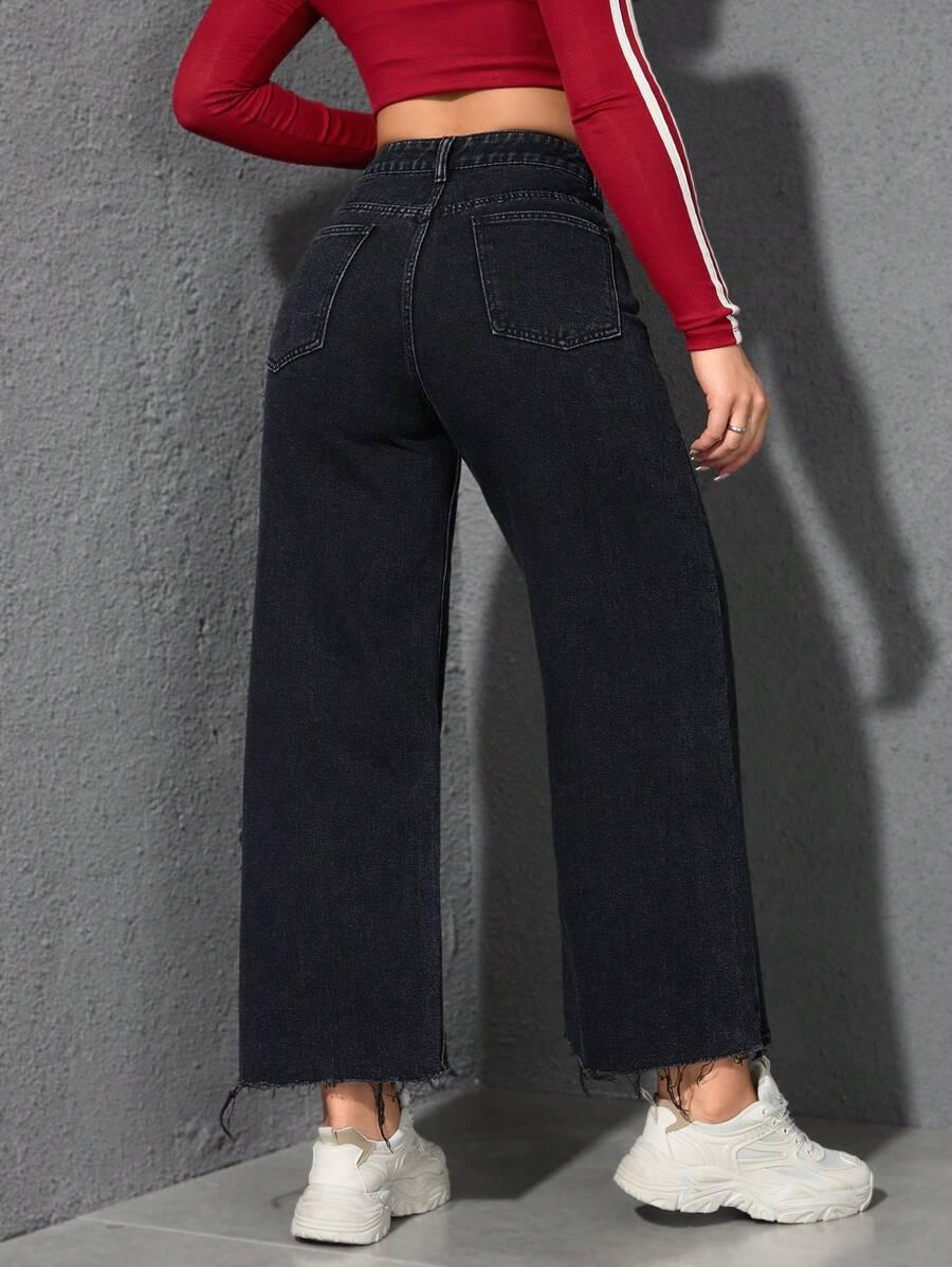 CZARNE SPODNIE JEANS 