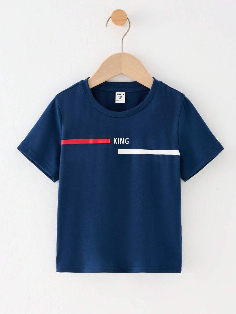 granatowy t-shirt print
