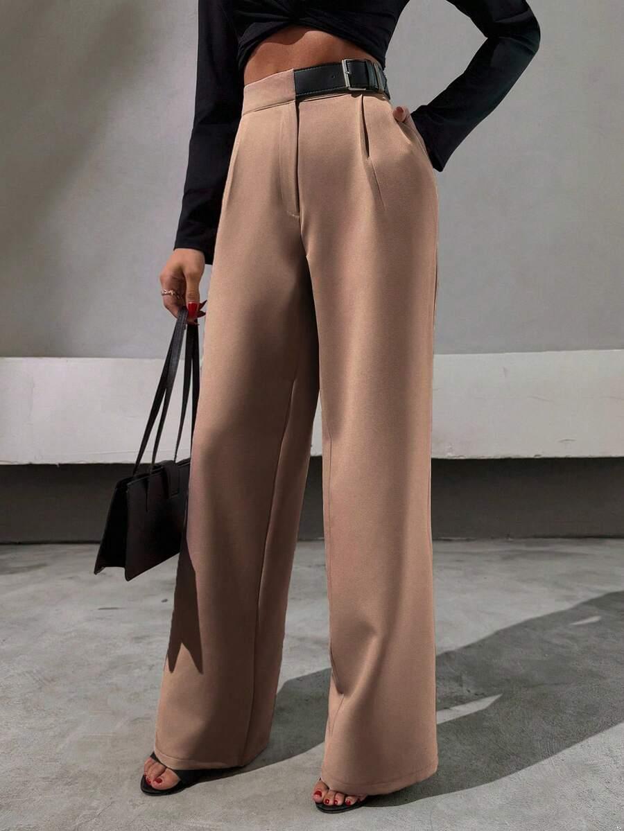 brązowe eleganckie spodnie 