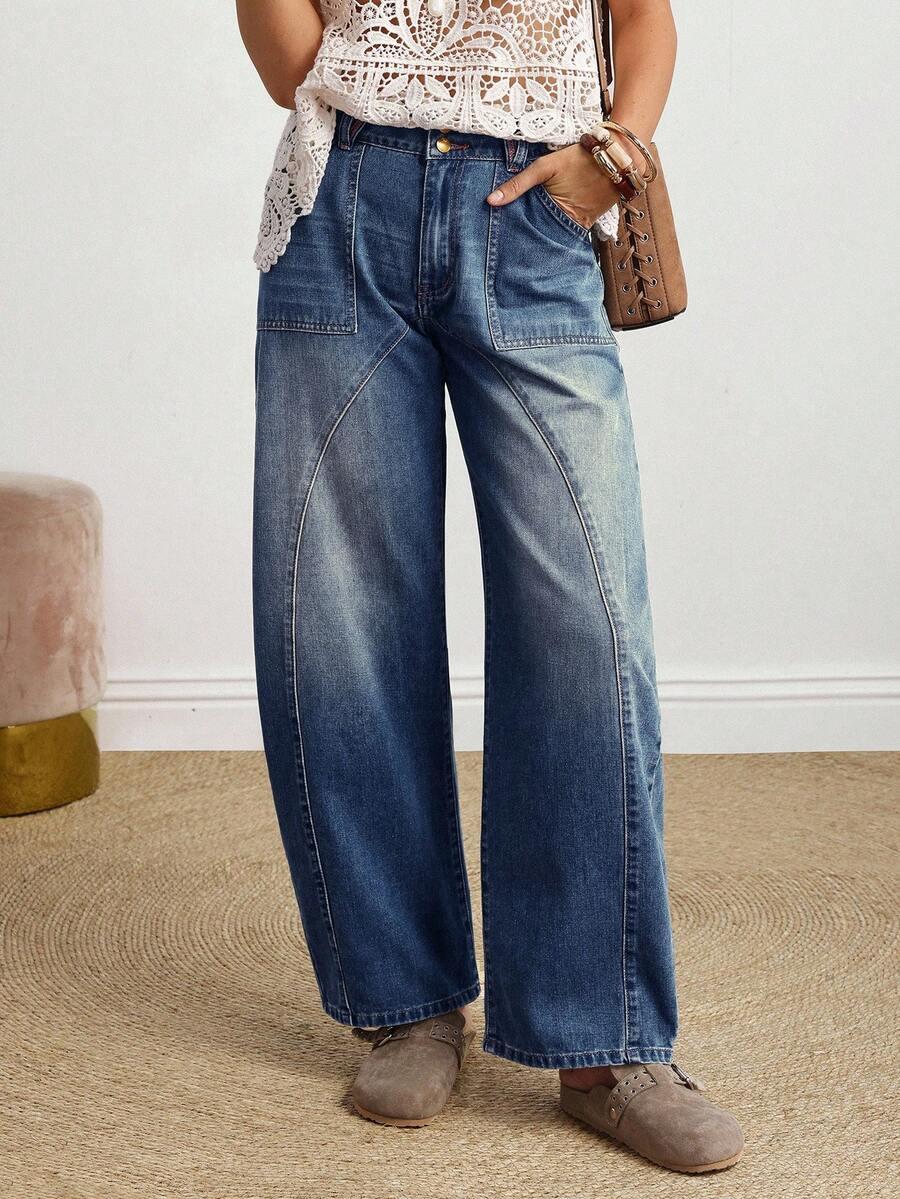 niebieskie spodnie jeans 