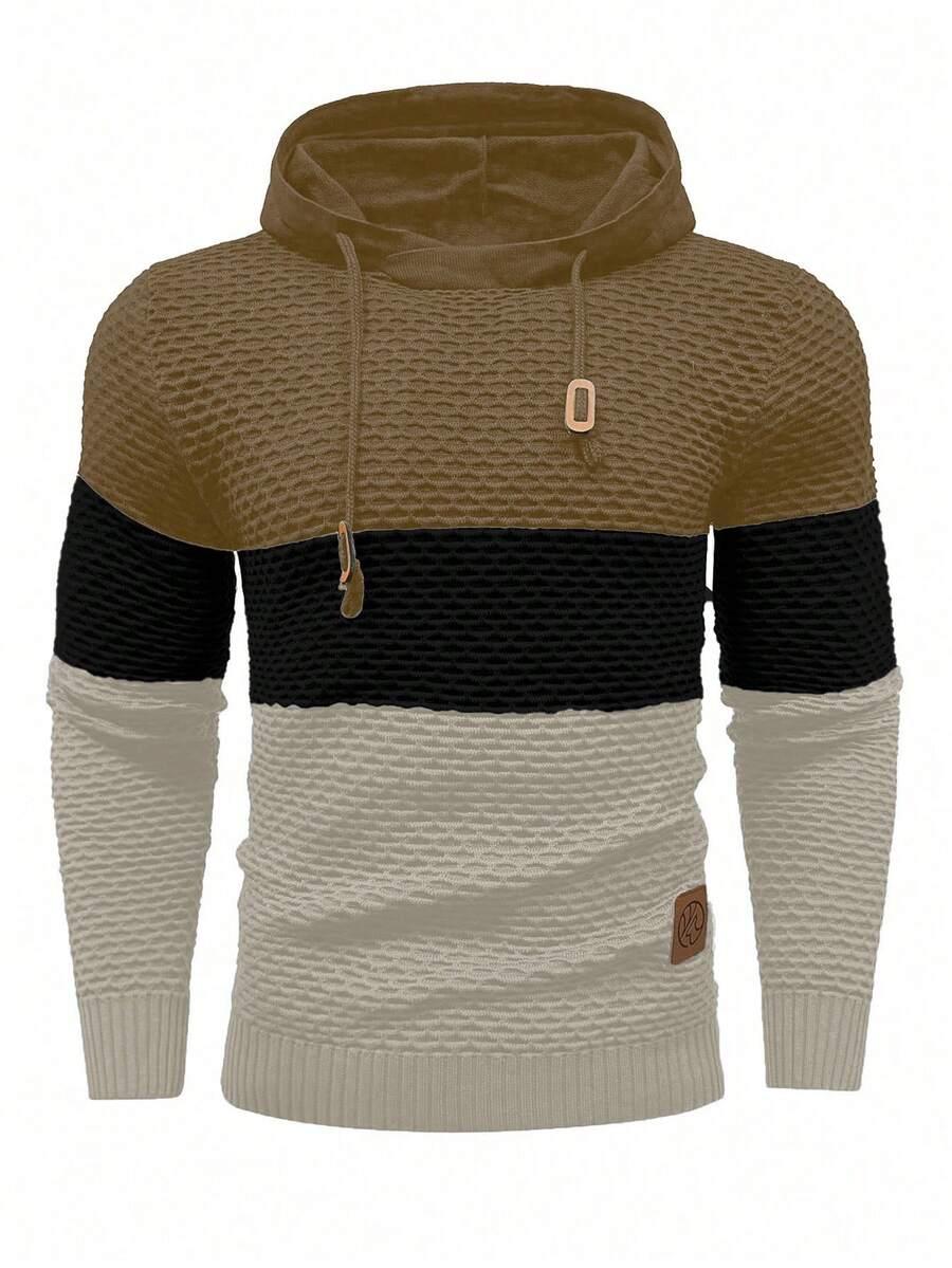 BLUZA Z KAPTUREM WZÓR PASKI 