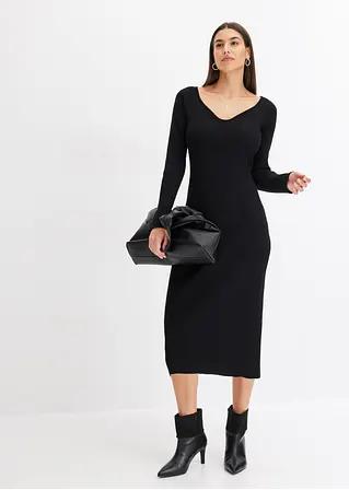DZIANINOWA MIDI SUKIENKA V-NECK 