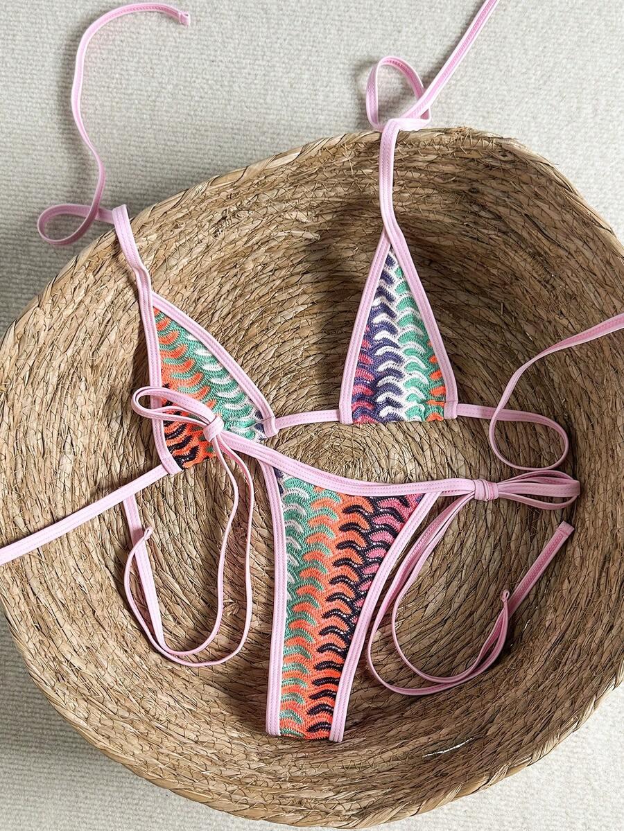 dwuczęściowy strój kąpielowy bikini koronka