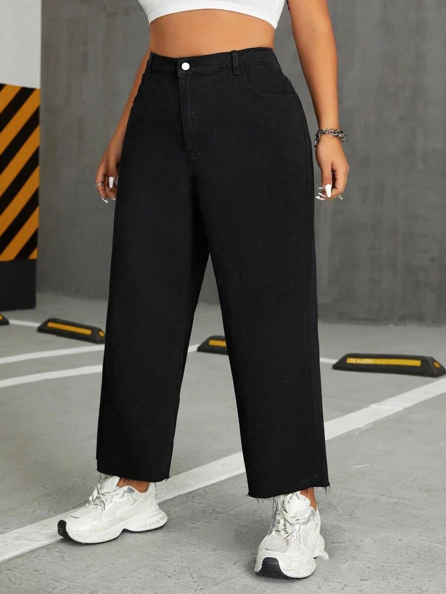 CZARNE SPODNIE JEANS BOYFRIEND 