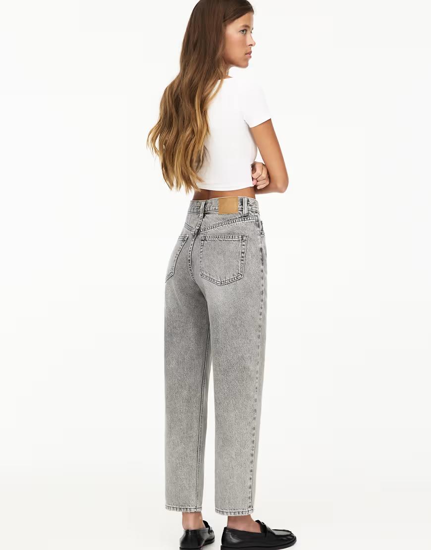 SZARE SPODNIE JEANS mom fit