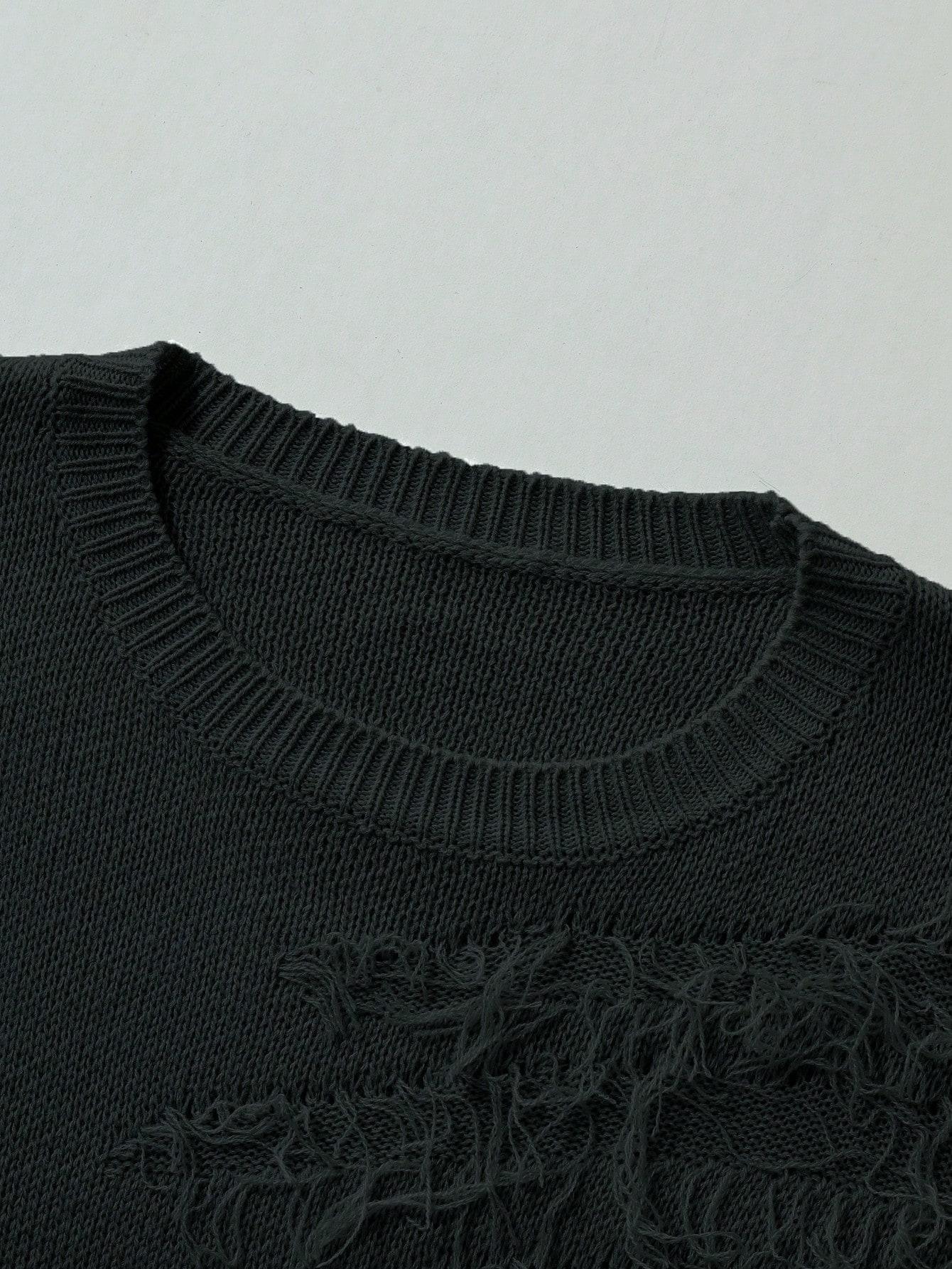 czarny sweter przetarcia