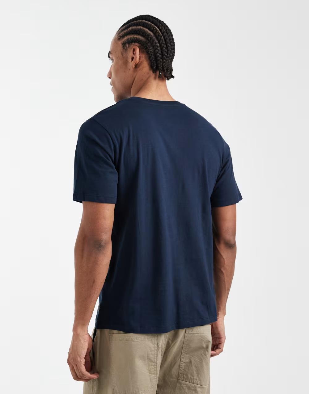 GRANATOWY T-SHIRT BASIC OKRĄGŁY DEKOLT