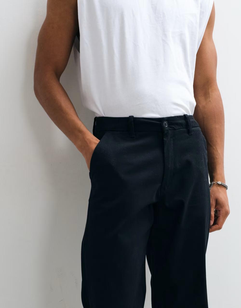 CZARNE PROSTE  SPODNIE JEANS
