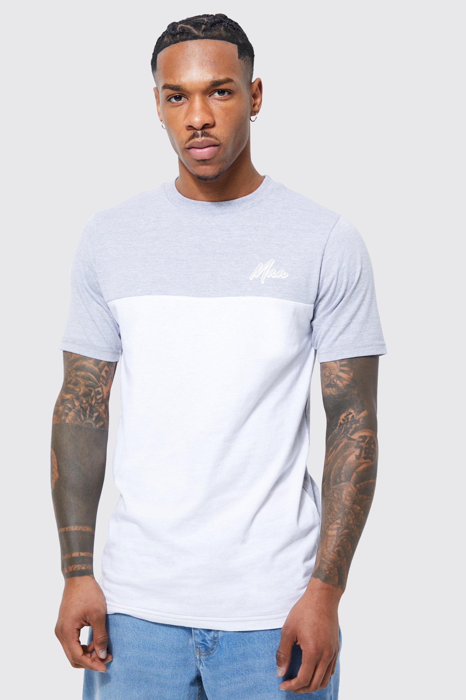 KLASYCZNY T-SHIRT CASUAL KONTRAST