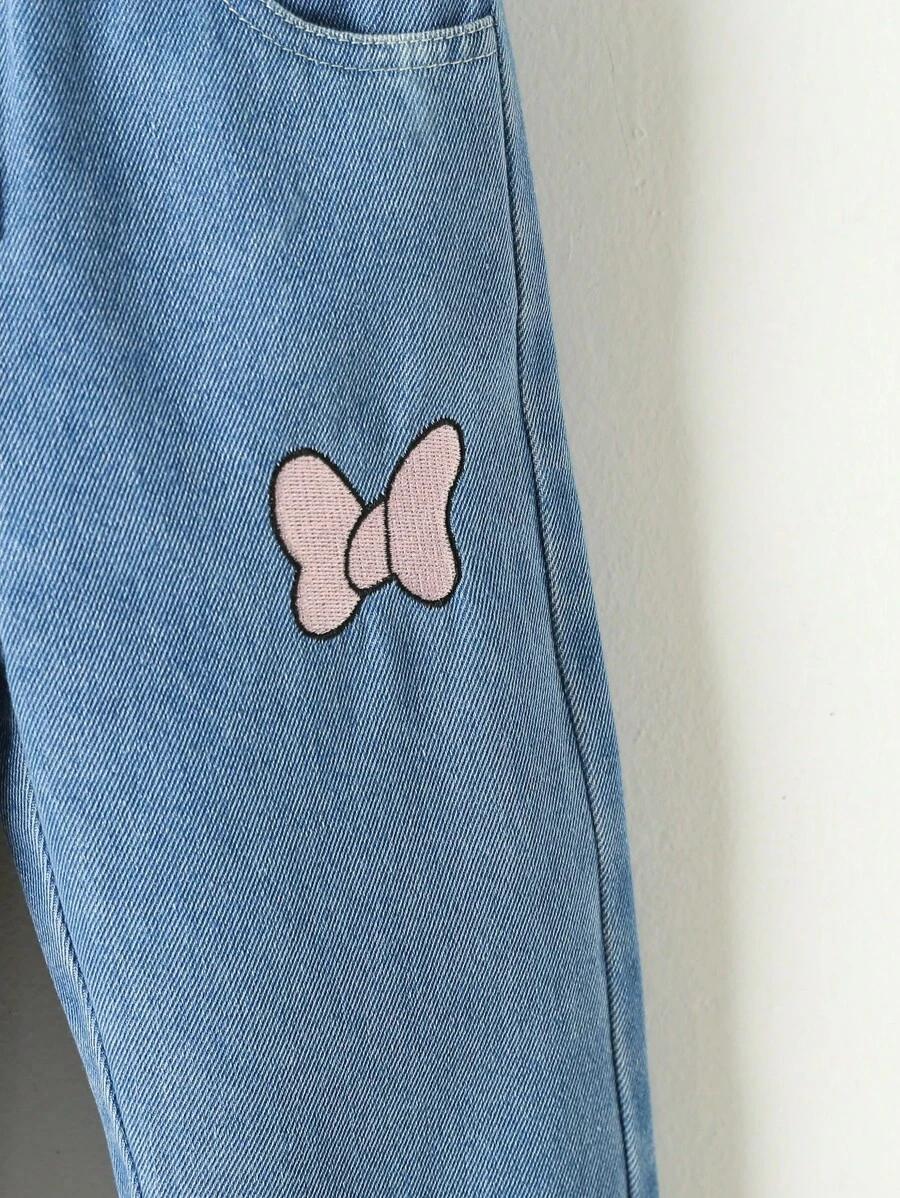 NIEBIESKIE SPODNIE JEANS HAFT 