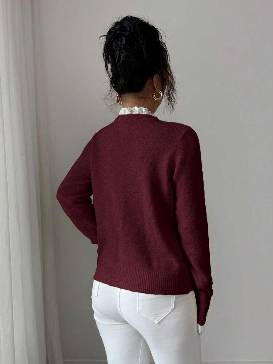 BORDOWY SWETER GUZIKI 