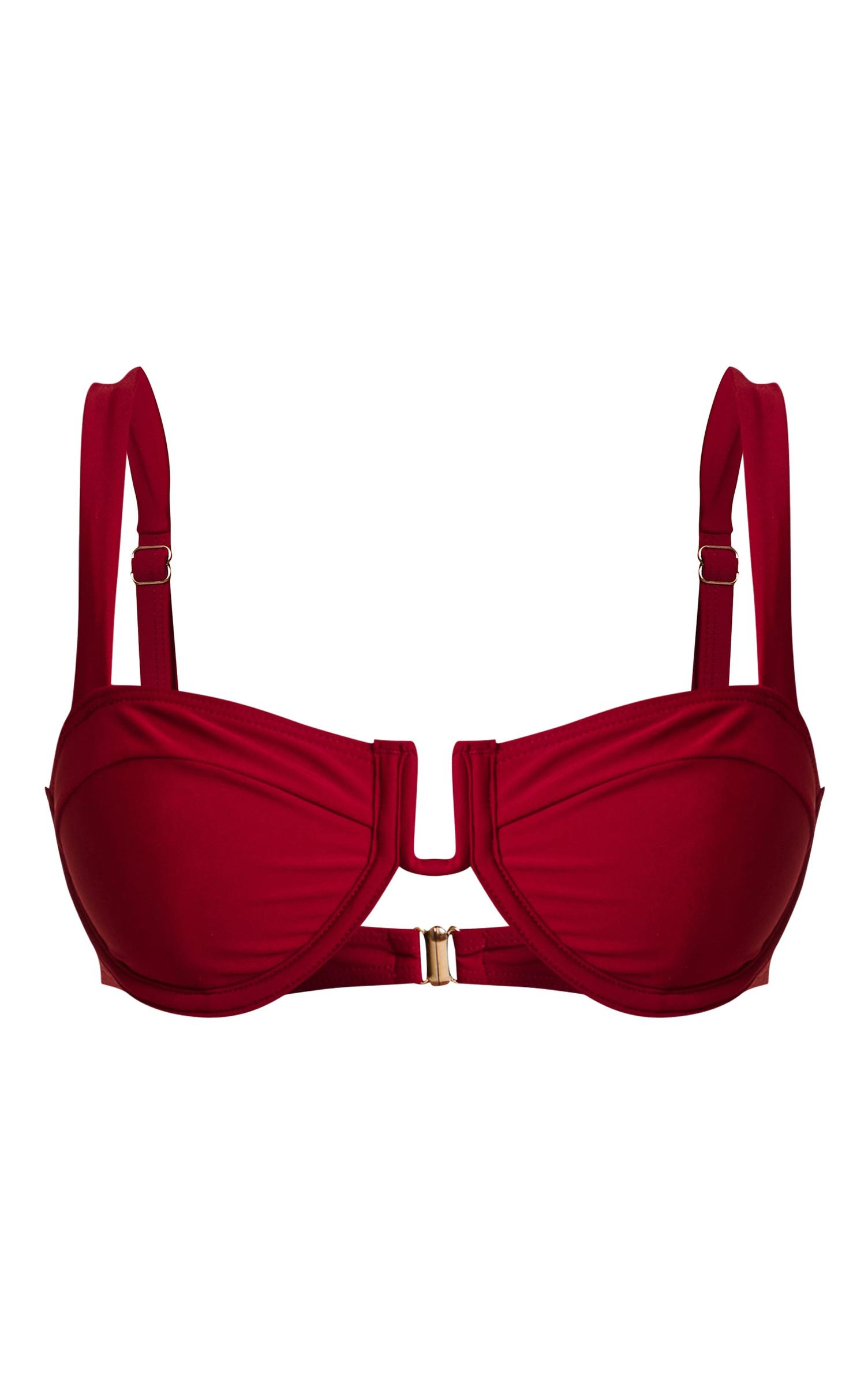 bordowa góra od bikini 