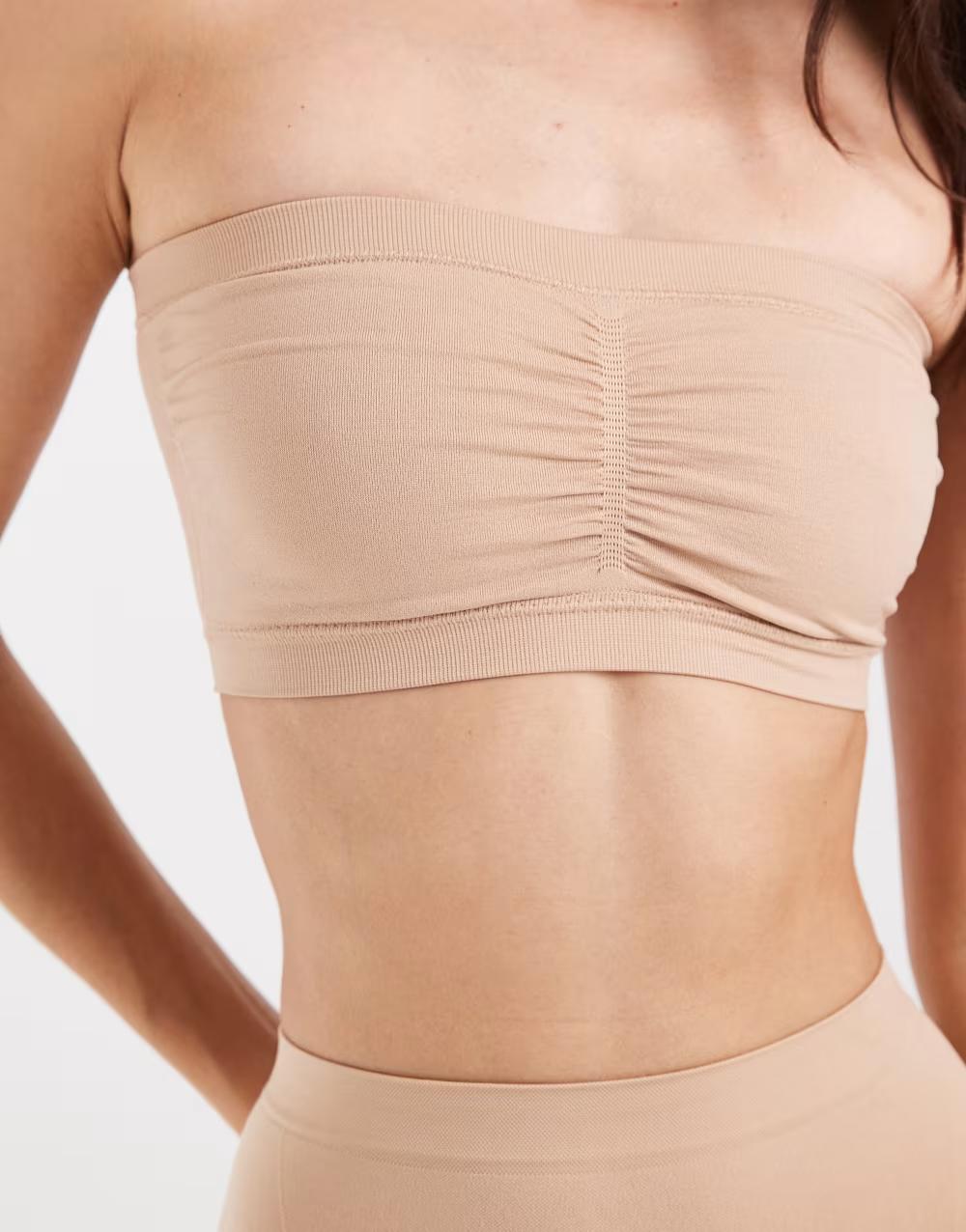 BEŻOWY GŁADKI BIUSTONOSZ BANDEAU