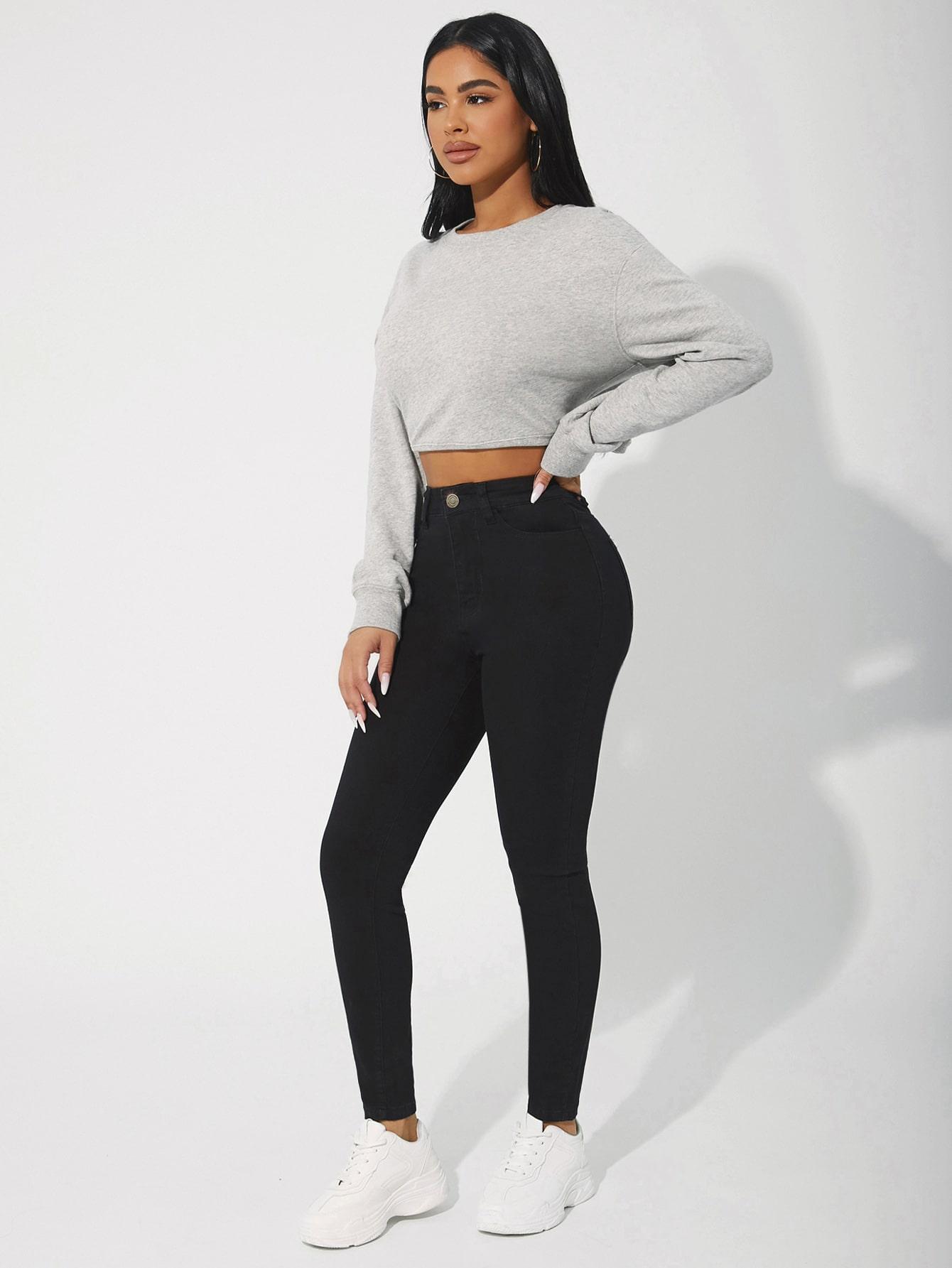 CZARNE SPODNIE JEANS
