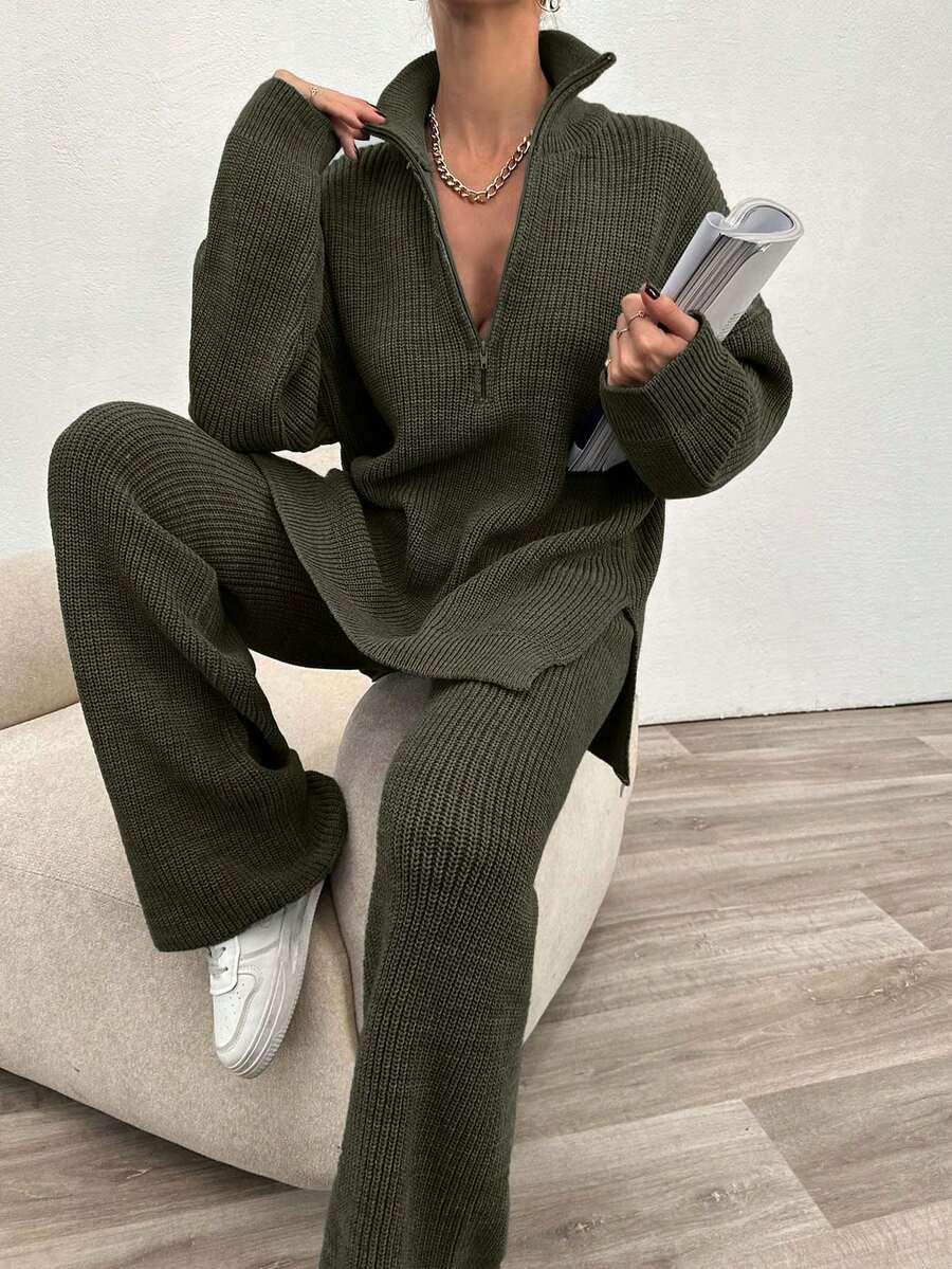 komplet sweter spodnie