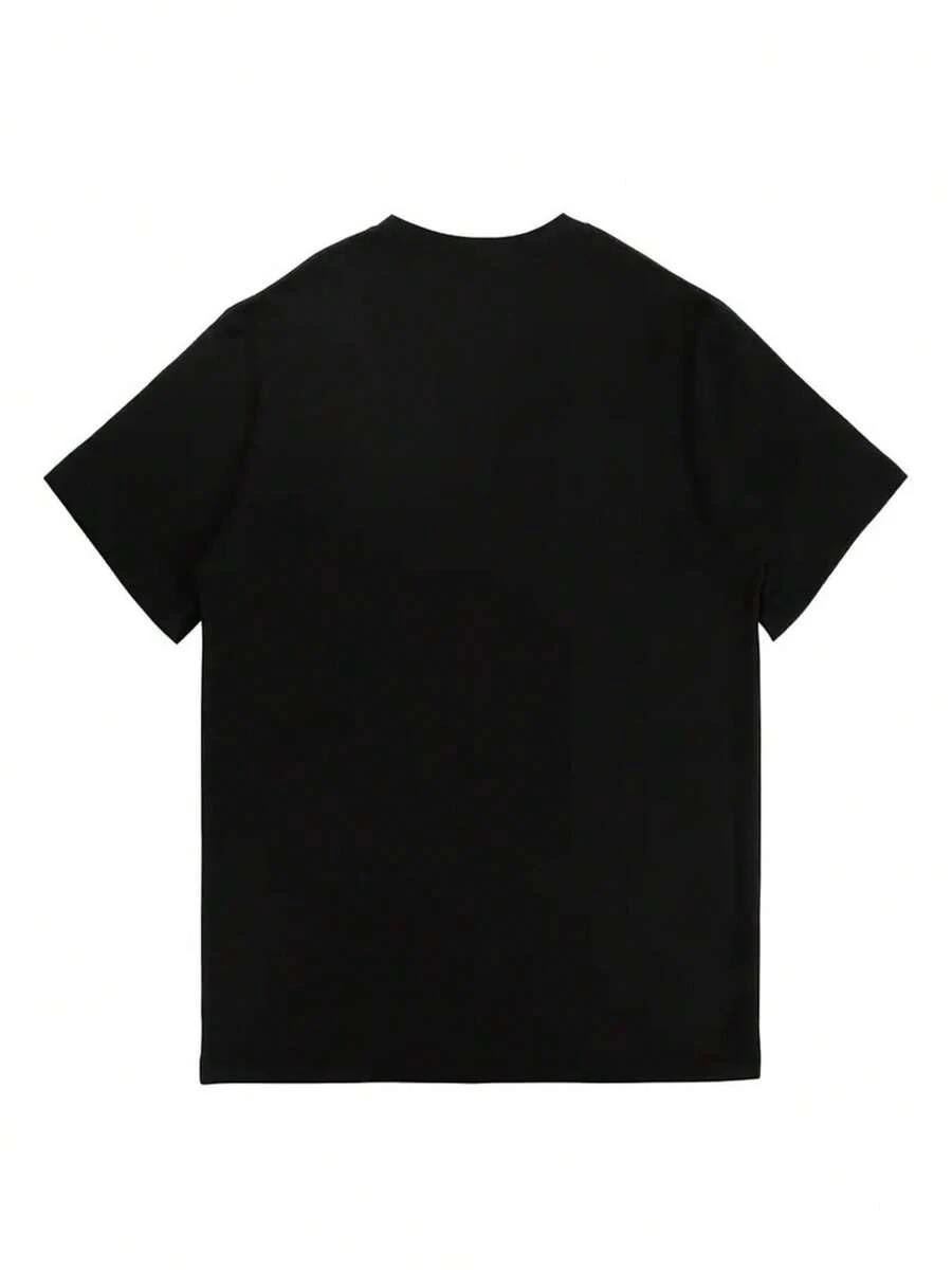 czarny t-shirt nadruk