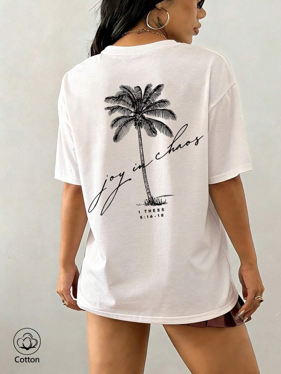 biały t-shirt print