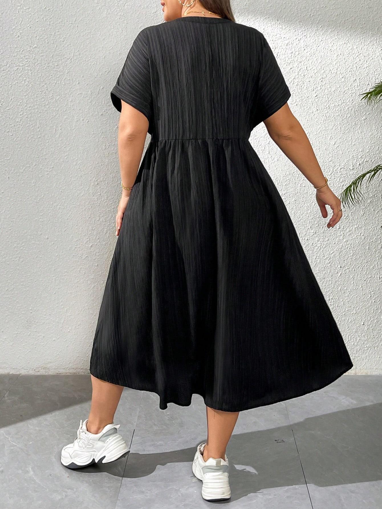 CZARNA SUKIENKA V-NECK