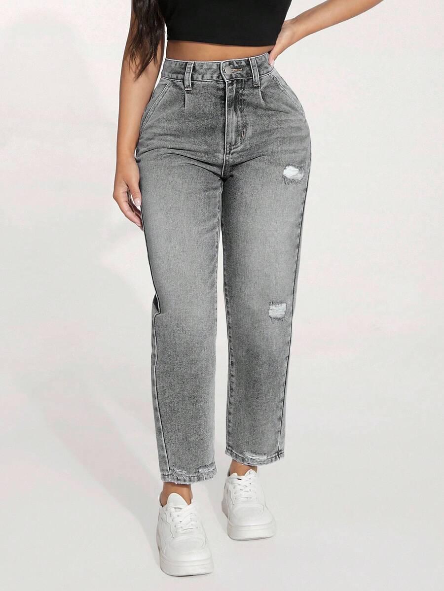 SZARE SPODNIE JEANS 