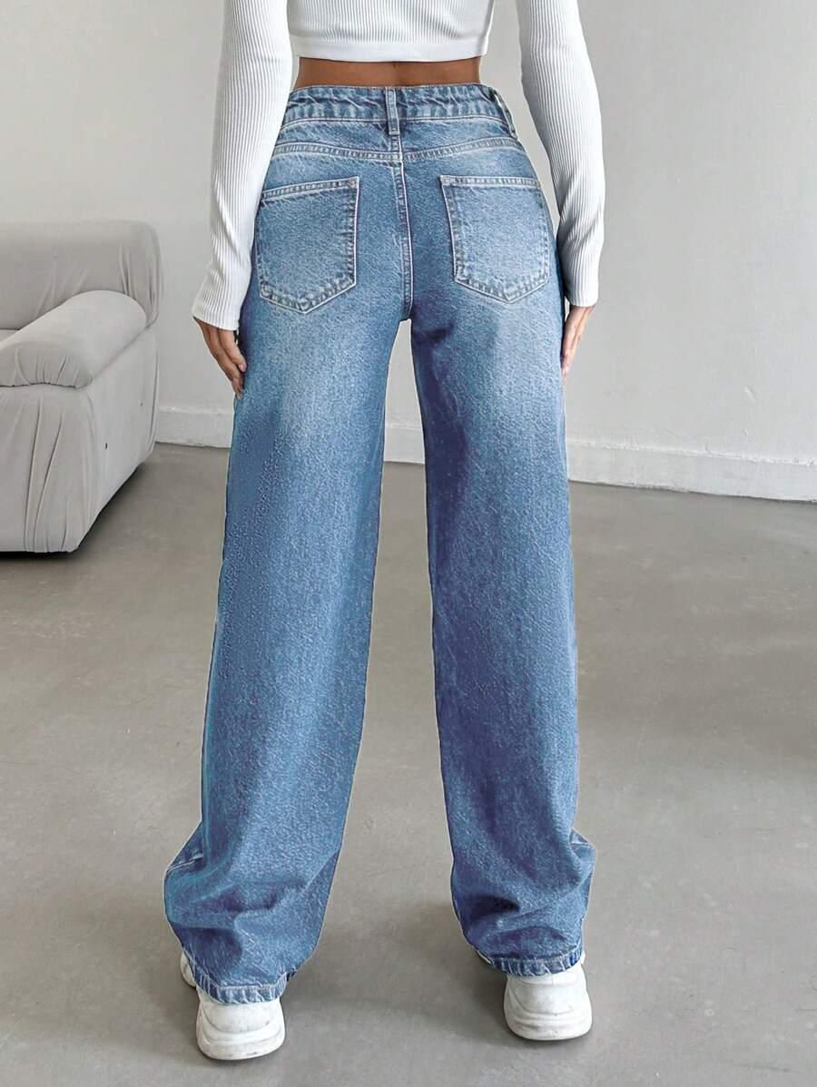 NIEBIESKIE SPODNIE JEANSOWE