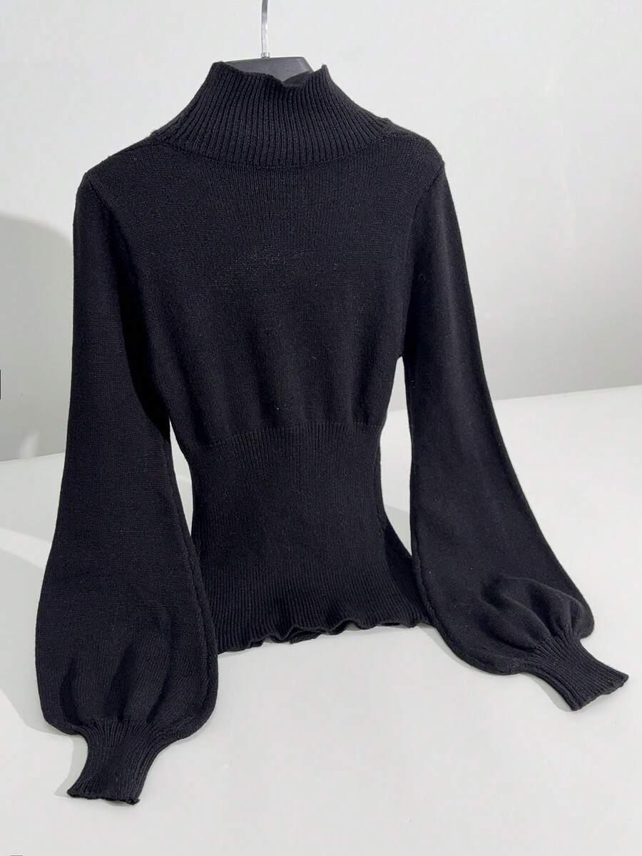 CZARNY SWETER guziki
