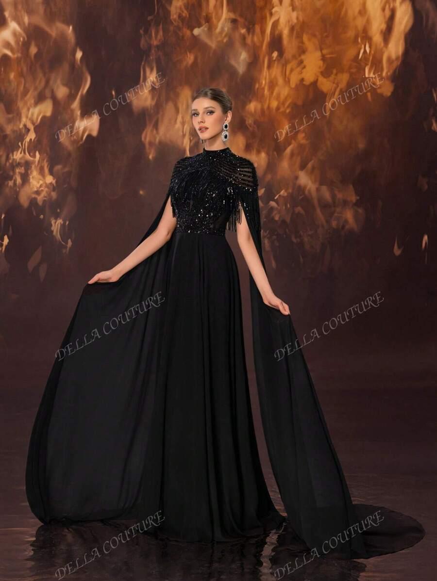 CZARNA MAXI SUKIENKA