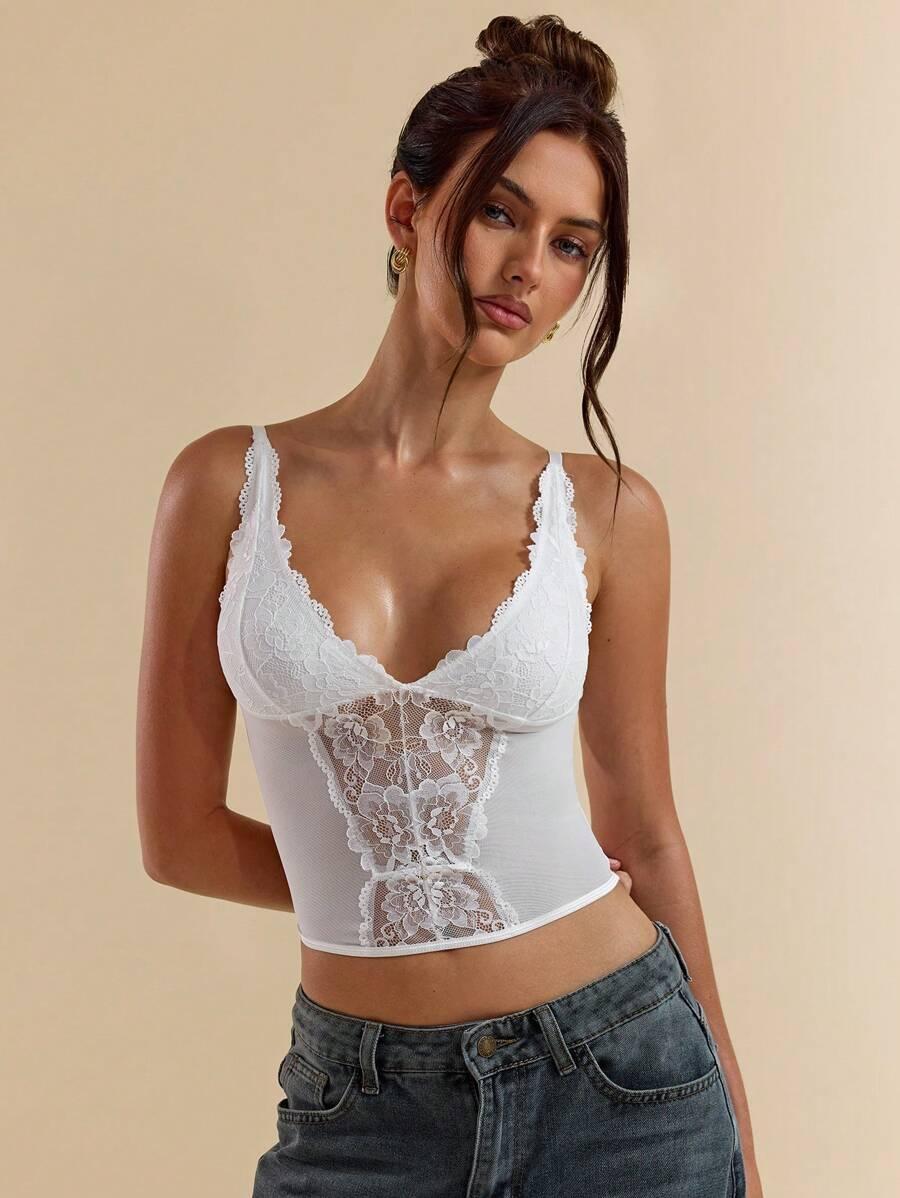 BIAŁY TOP KORONKA
