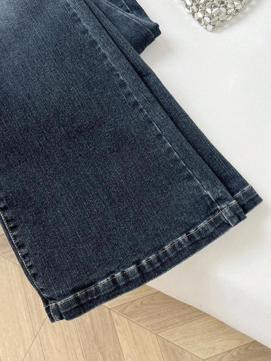 GRANATOWE SPODNIE JEANS