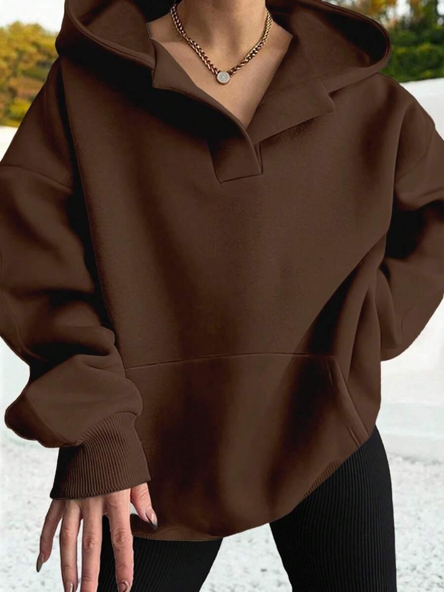 brązowa bluza oversize kaptur