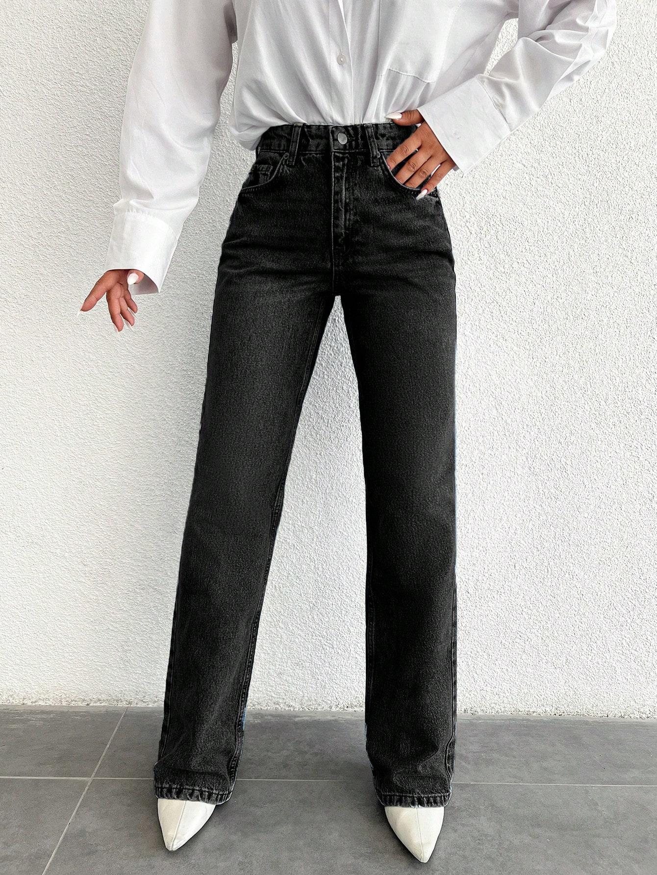 CZARNE SPODNIE JEANS