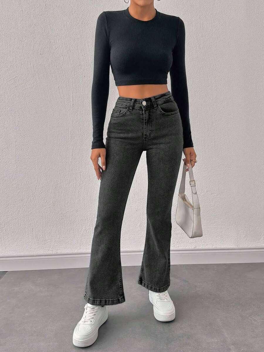 SPODNIE DZWONY JEANS 