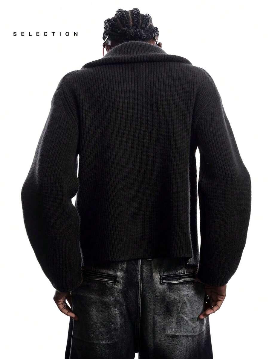 CZARNY ROZPINANY SWETER