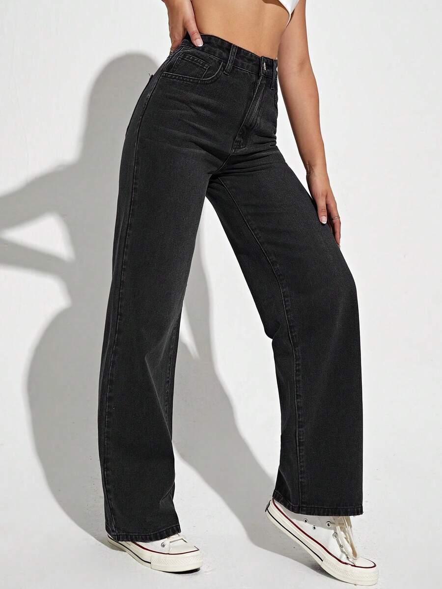 CZARNE SPODNIE JEANS