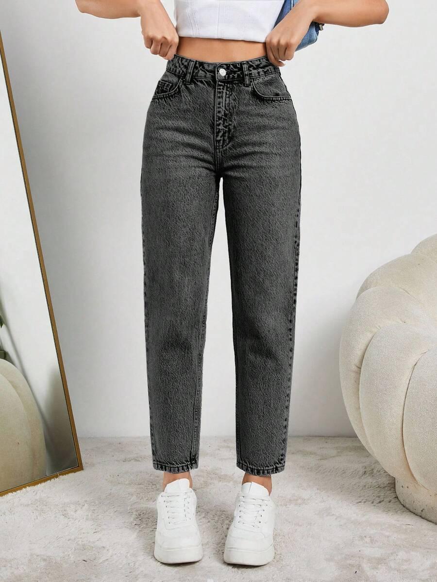 SZARE SPODNIE JEANS